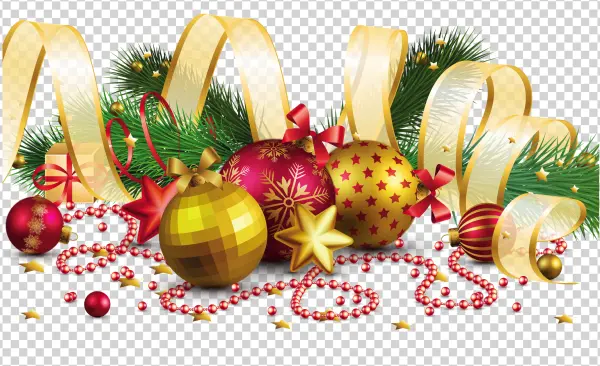 Festive Christmas Decorations PNG Transparent Background