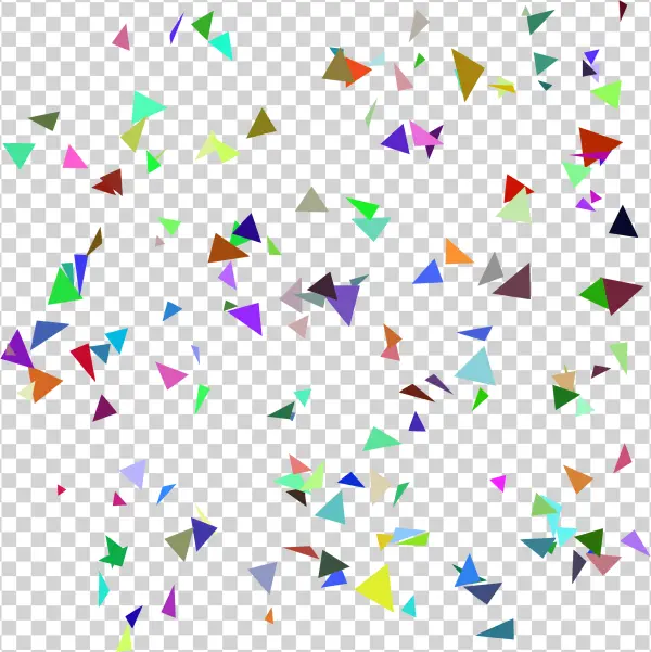 Scattered Colorful Triangles Confetti PNG Transparent