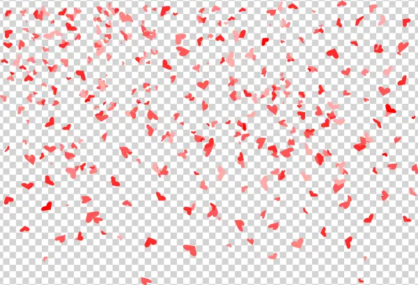 Falling Red and Pink Hearts PNG Transparent Background