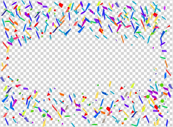 Colorful Confetti Frame Transparent Background