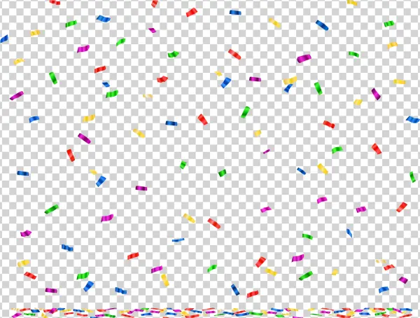 Colorful Falling Confetti Transparent Background PNG