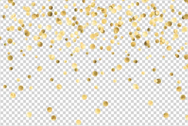 Falling Golden Confetti PNG Transparent Background