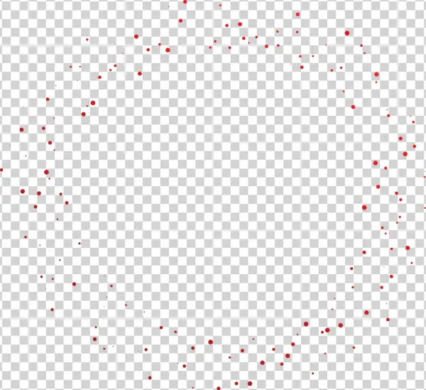 Red Scattered Dots Circular Frame PNG