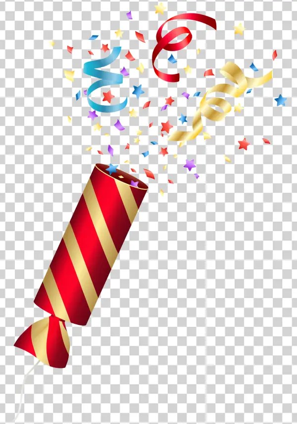 Exploding Party Popper Confetti PNG