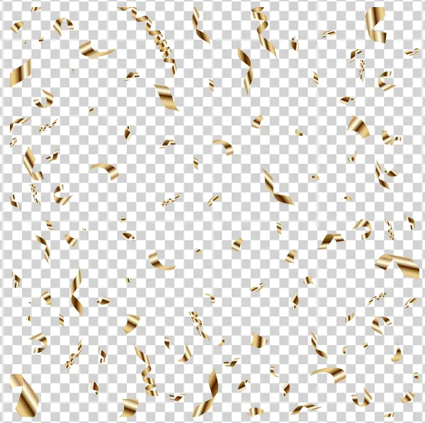 Golden Confetti Transparent PNG