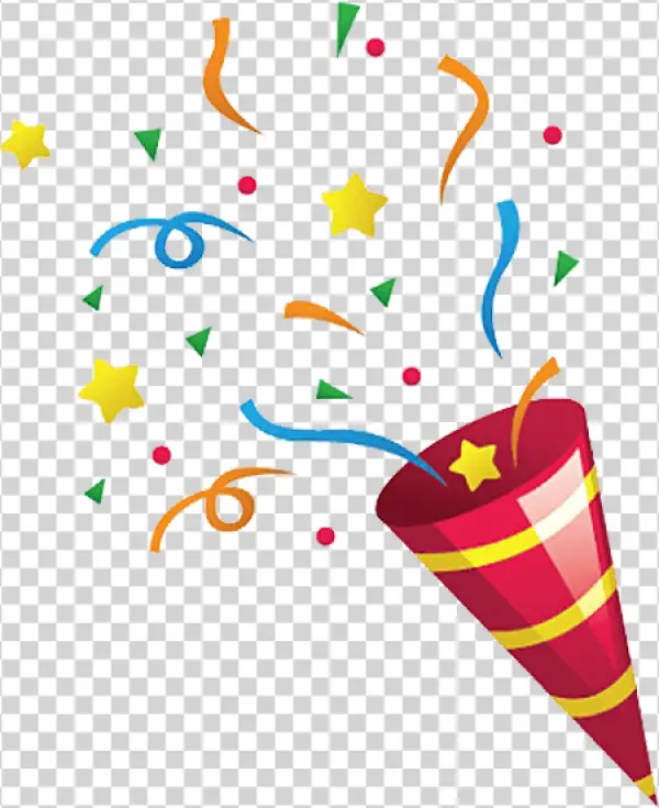 Colorful Party Popper Confetti Explosion PNG