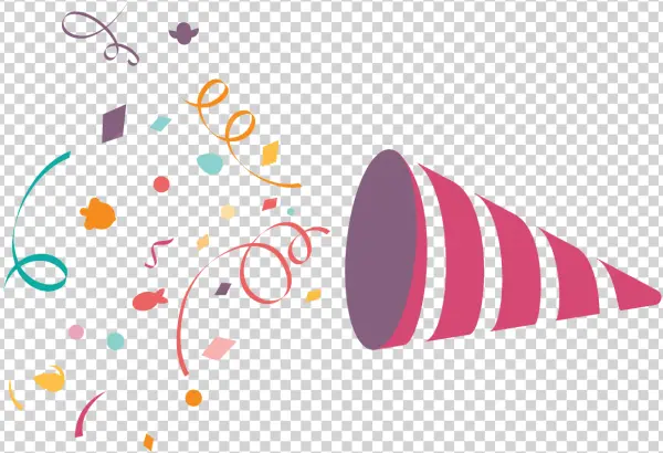 Confetti Party Popper Explosion PNG