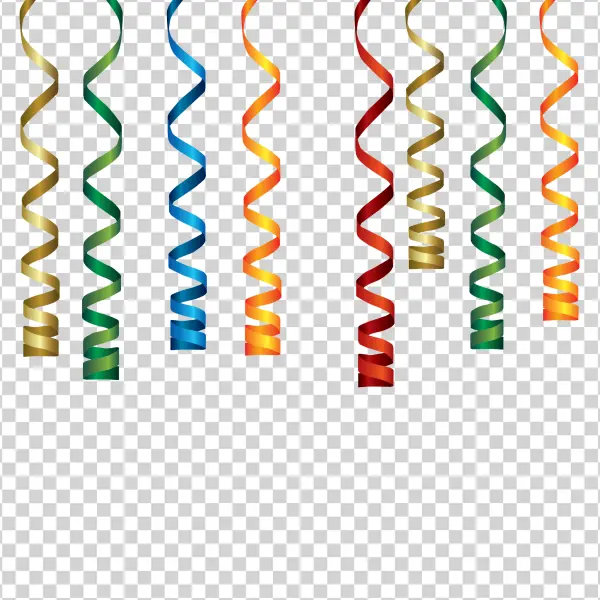 Colorful Party Streamers PNG Transparent Background