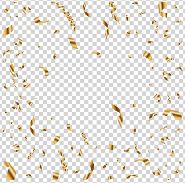 Falling Golden Confetti PNG Transparent Background