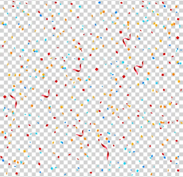 Colorful Confetti and Streamers PNG Transparent Background