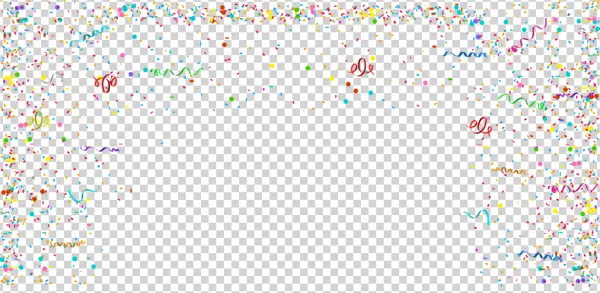 Colorful Confetti and Streamers Border PNG