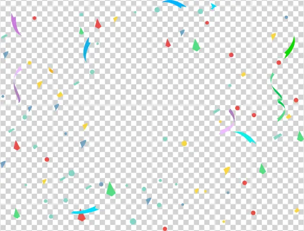 Colorful Confetti and Streamers Transparent PNG