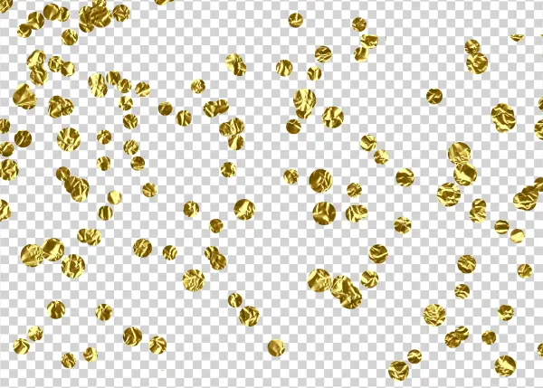Scattered Gold Confetti PNG Transparent Background