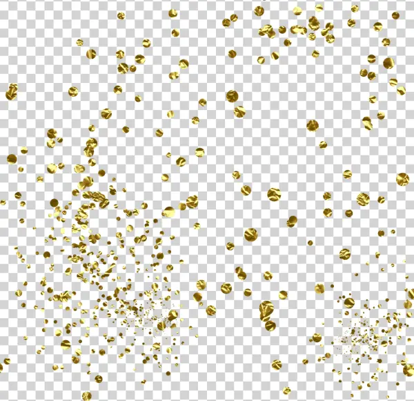 Golden Confetti Scattered PNG Transparent Background