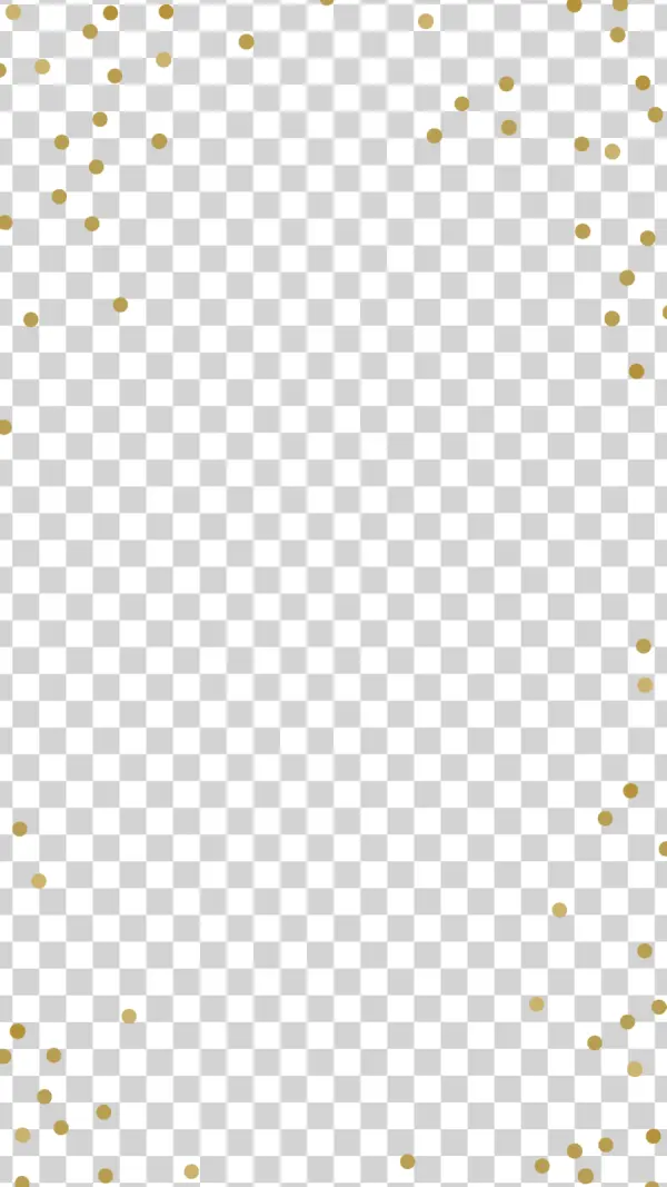 Golden Confetti Border PNG Transparent Background