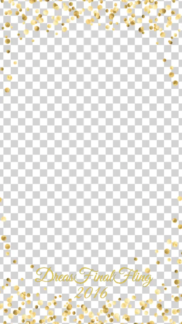 Golden Confetti Dreas Final Fling 2016 Frame PNG