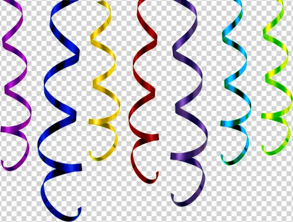 Colorful Party Streamers PNG Transparent Background