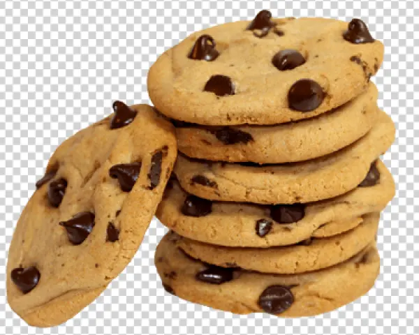 Stack of Chocolate Chip Cookies PNG Transparent Background