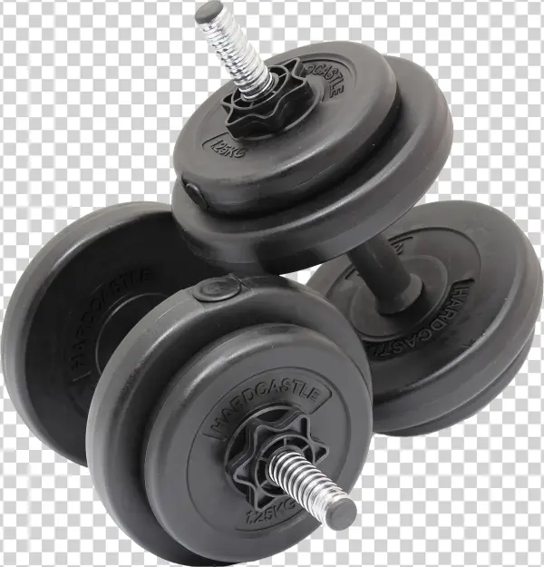 Black Adjustable Dumbbells PNG Transparent Background