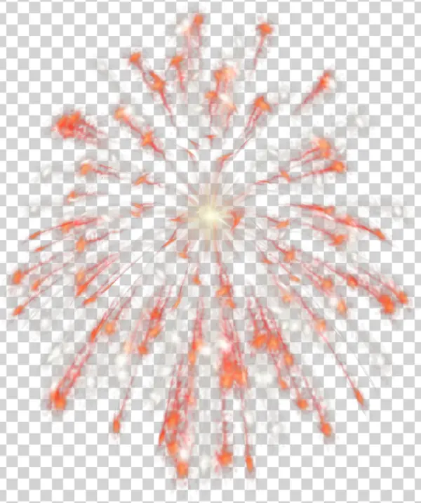 Red and White Firework Burst PNG Transparent Background