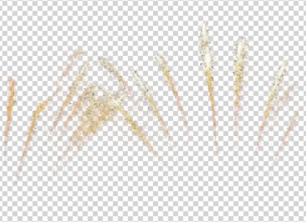 Sparkling Golden Fireworks Trails PNG