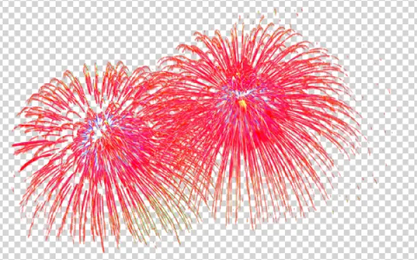 Red Fireworks Display PNG Transparent Background