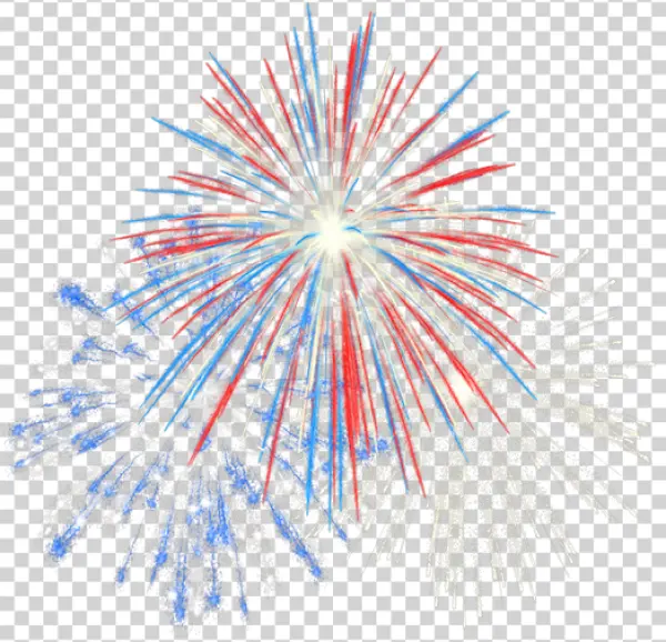 Red White and Blue Fireworks PNG Transparent Background