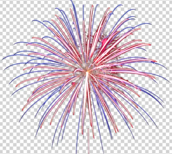 Red and Blue Fireworks Burst PNG Transparent Background