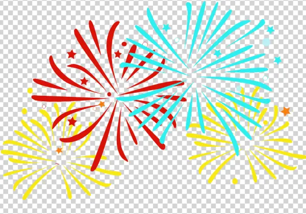 Colorful Fireworks Explosion PNG Transparent Background