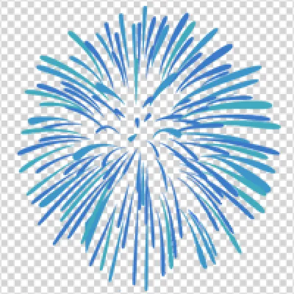 Blue Fireworks Burst PNG Transparent Background