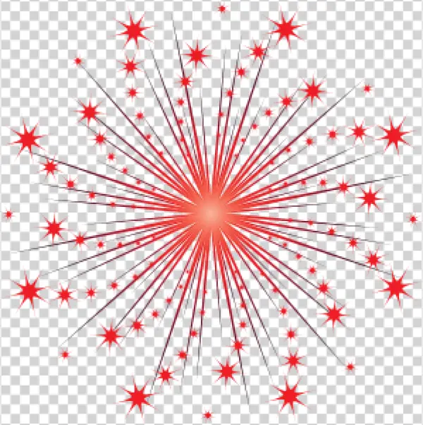 Red Fireworks Explosion PNG Transparent Background