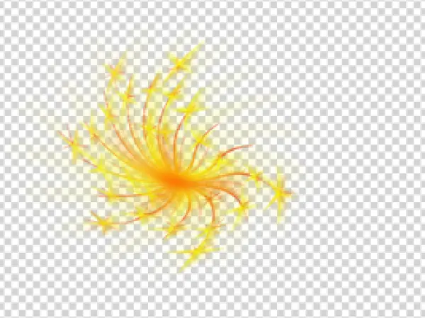 Glowing Yellow Swirl Burst PNG Transparent