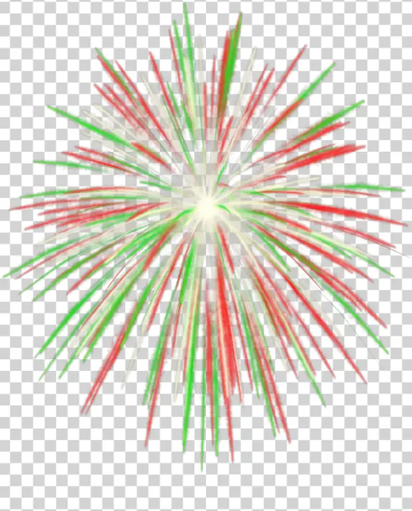 Red Green White Firework Explosion PNG Transparent Background