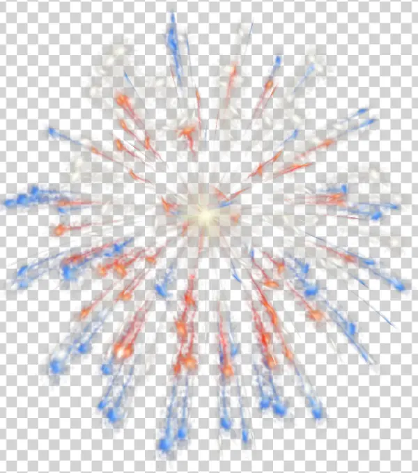 Red White Blue Firework Explosion PNG Transparent