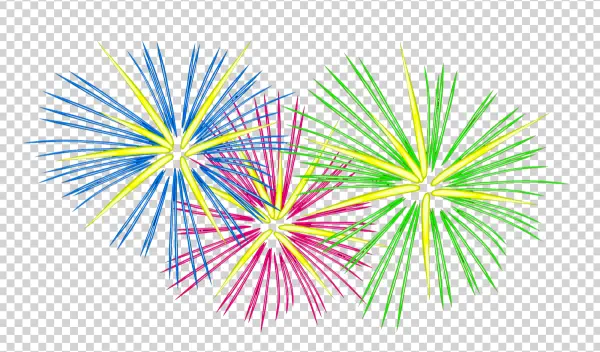 Colorful Fireworks Burst PNG Transparent