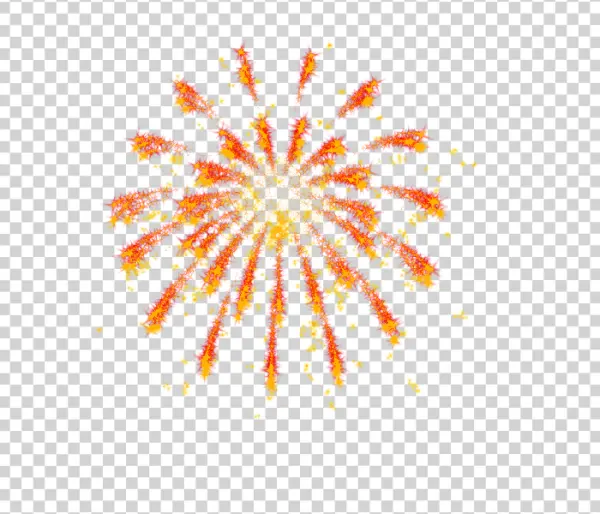 Red and Yellow Firework Burst PNG Transparent Background