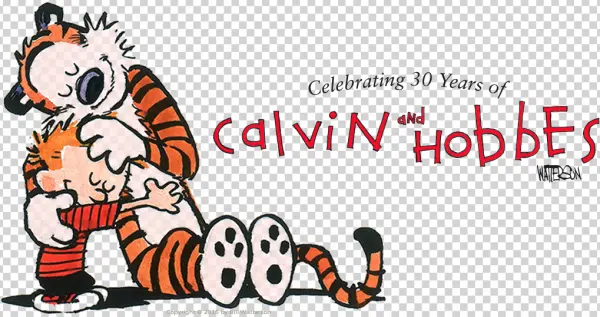Calvin and Hobbes 30th Anniversary Hug PNG