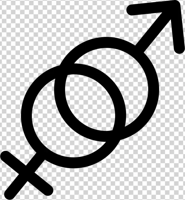 Male and Female Gender Symbols Intersecting PNG