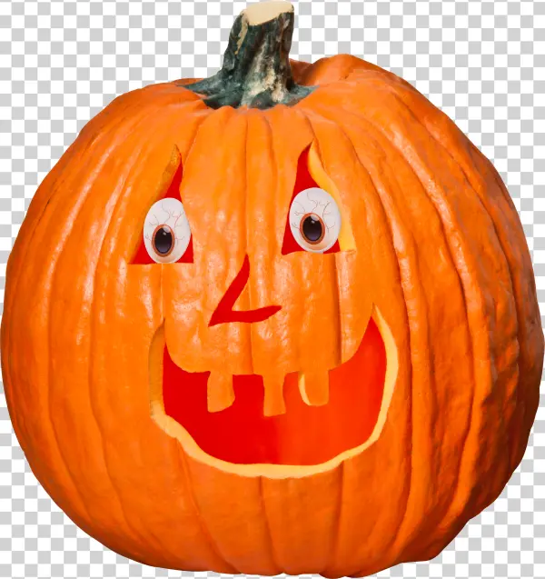 Funny Jack-o'-Lantern Pumpkin with Googly Eyes PNG