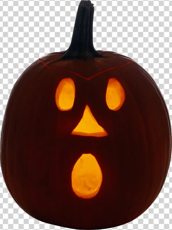 Scared Jack-o'-Lantern PNG Transparent Background