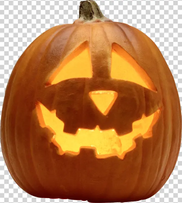 Lit Halloween Jack-o'-Lantern PNG Transparent