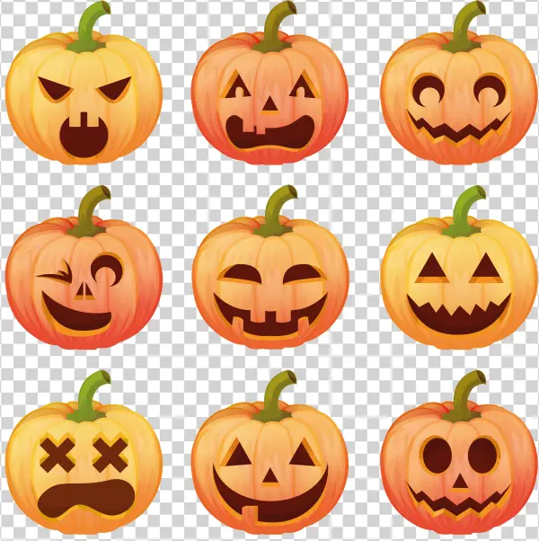 Halloween Pumpkin Jack-o'-Lantern Faces Pack