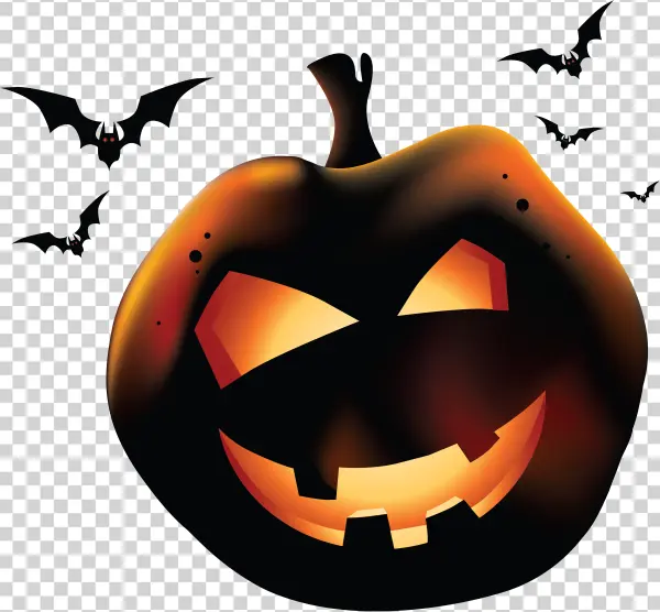 Glowing Halloween Pumpkin Jack-o'-Lantern PNG