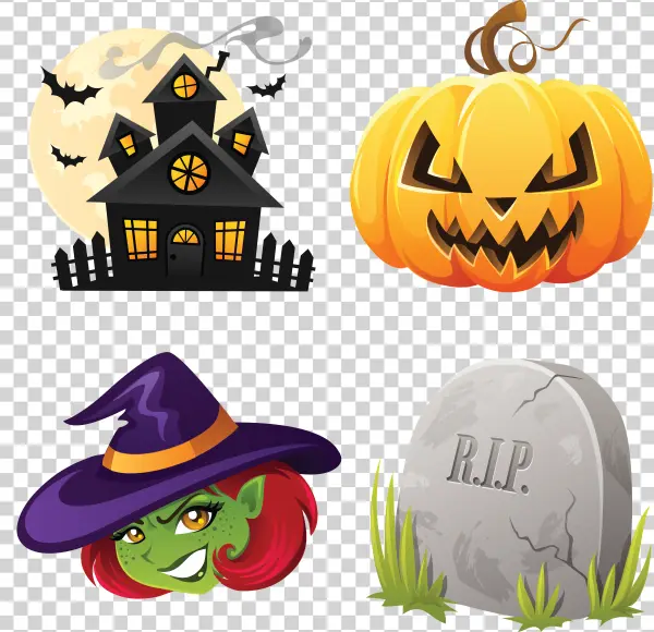 Spooky Halloween Graphics Collection PNG Transparent Background