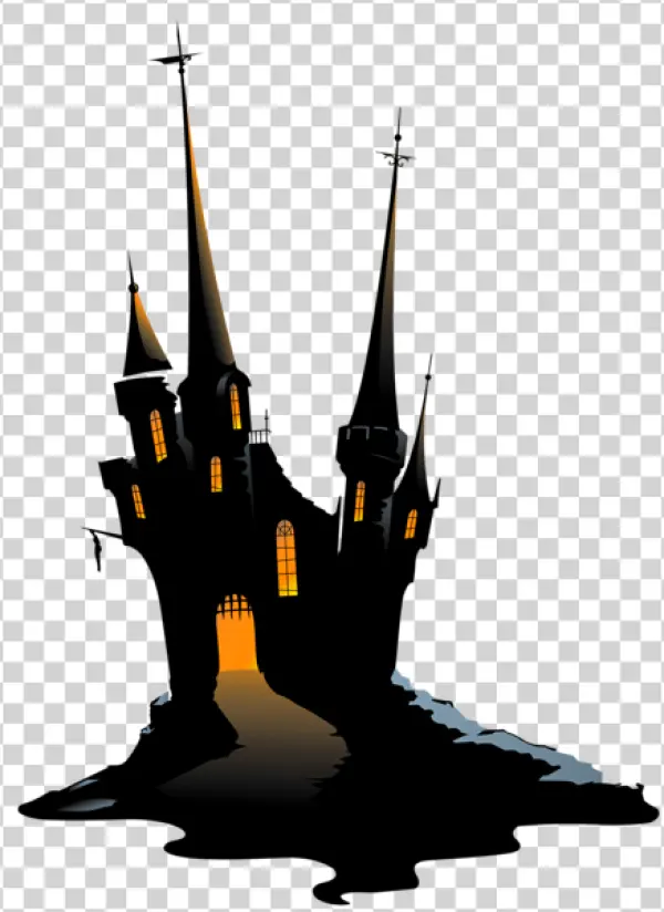 Spooky Haunted Castle PNG Transparent Background