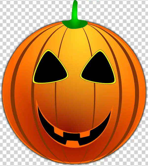 Happy Jack-O'-Lantern Halloween Pumpkin PNG Transparent Background