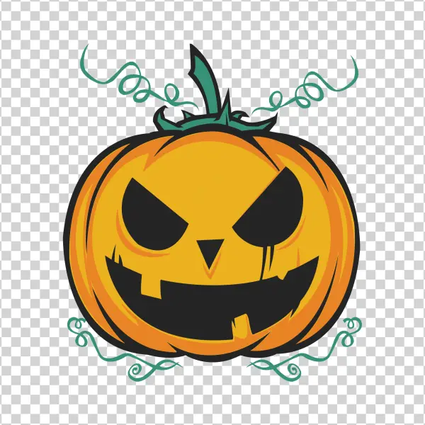 Spooky Halloween Pumpkin Jack-o'-Lantern PNG Transparent