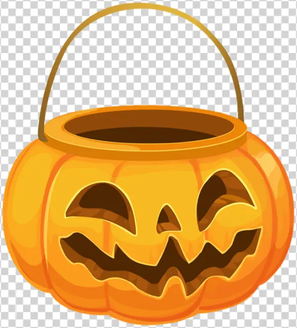 Halloween Pumpkin Candy Bucket PNG Transparent