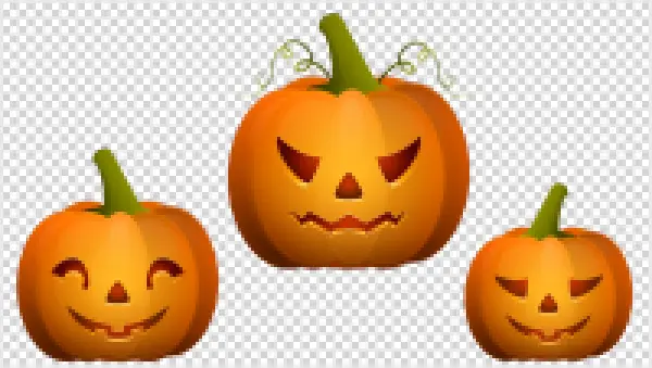 Variety of Halloween Pumpkins PNG