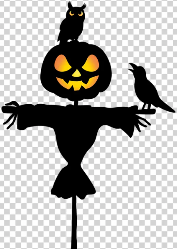 Spooky Jack-O'-Lantern Face with Glowing Eyes PNG